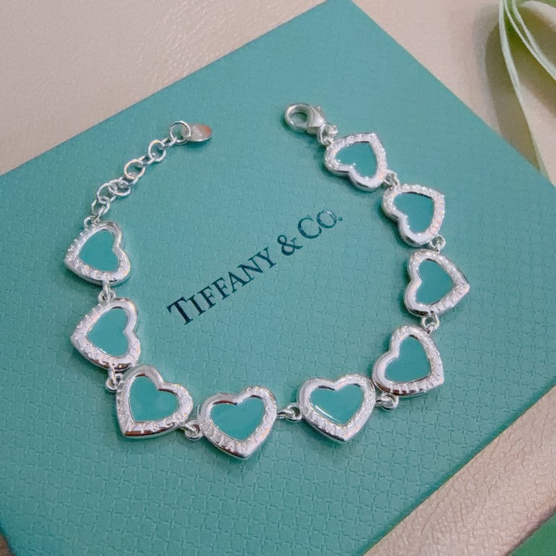 18K Tiffany Return to Green Heart Tag Bracelet