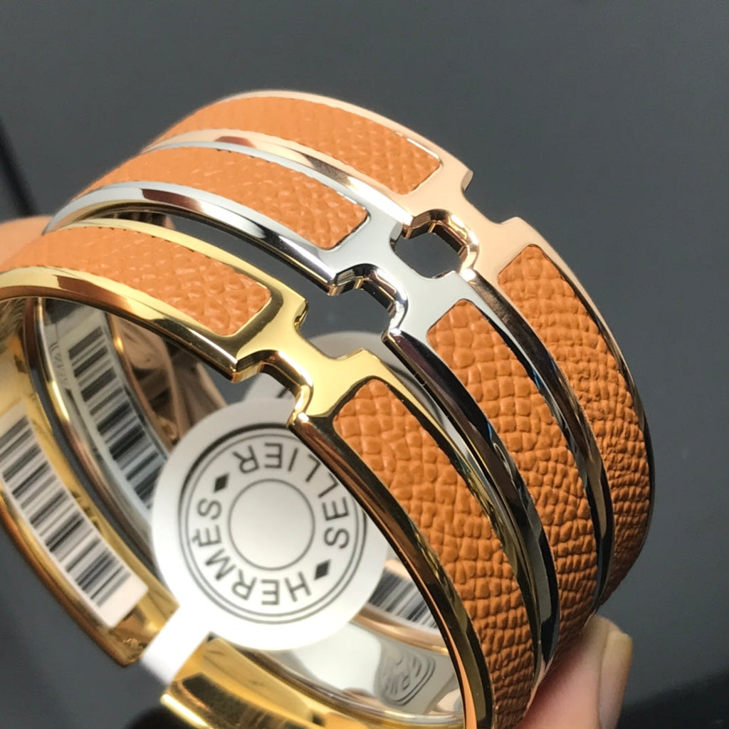 18K Hermes Olympe Orange Bracelet