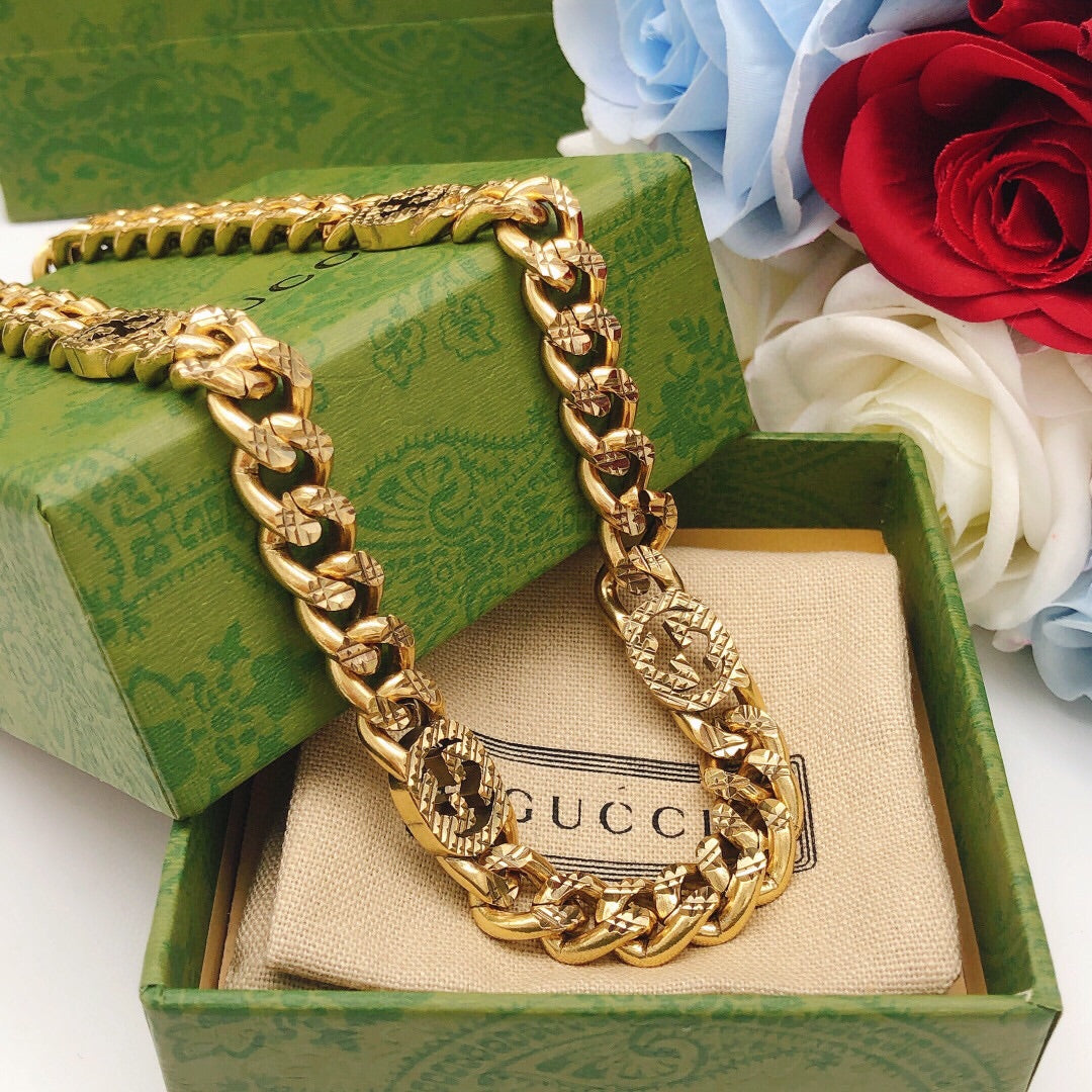 18K Gucci Double Chain Necklace