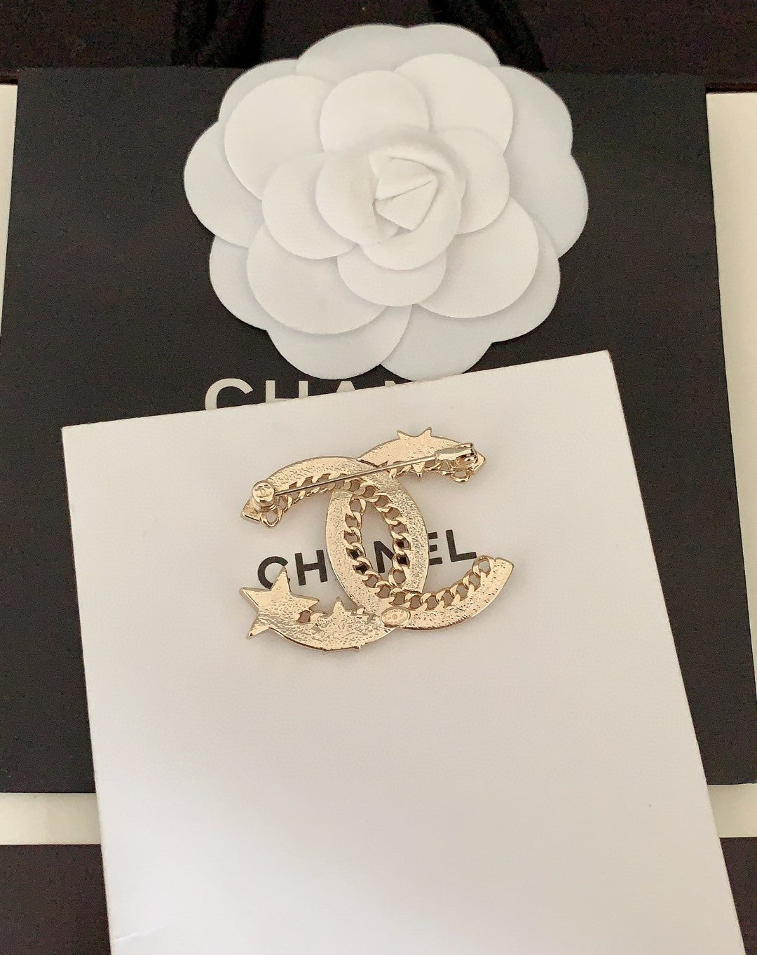 18K Chanel Star Crystal Brooch