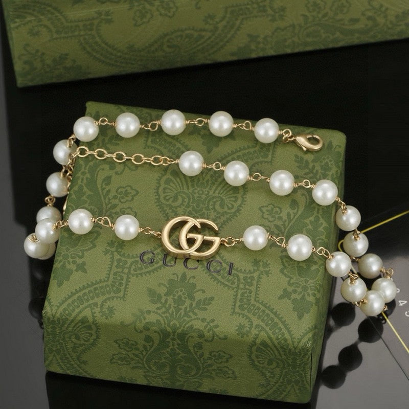 18K Gucci Double Pearl Necklace