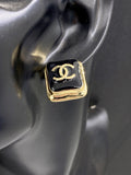 18K Chanel Square Earrings