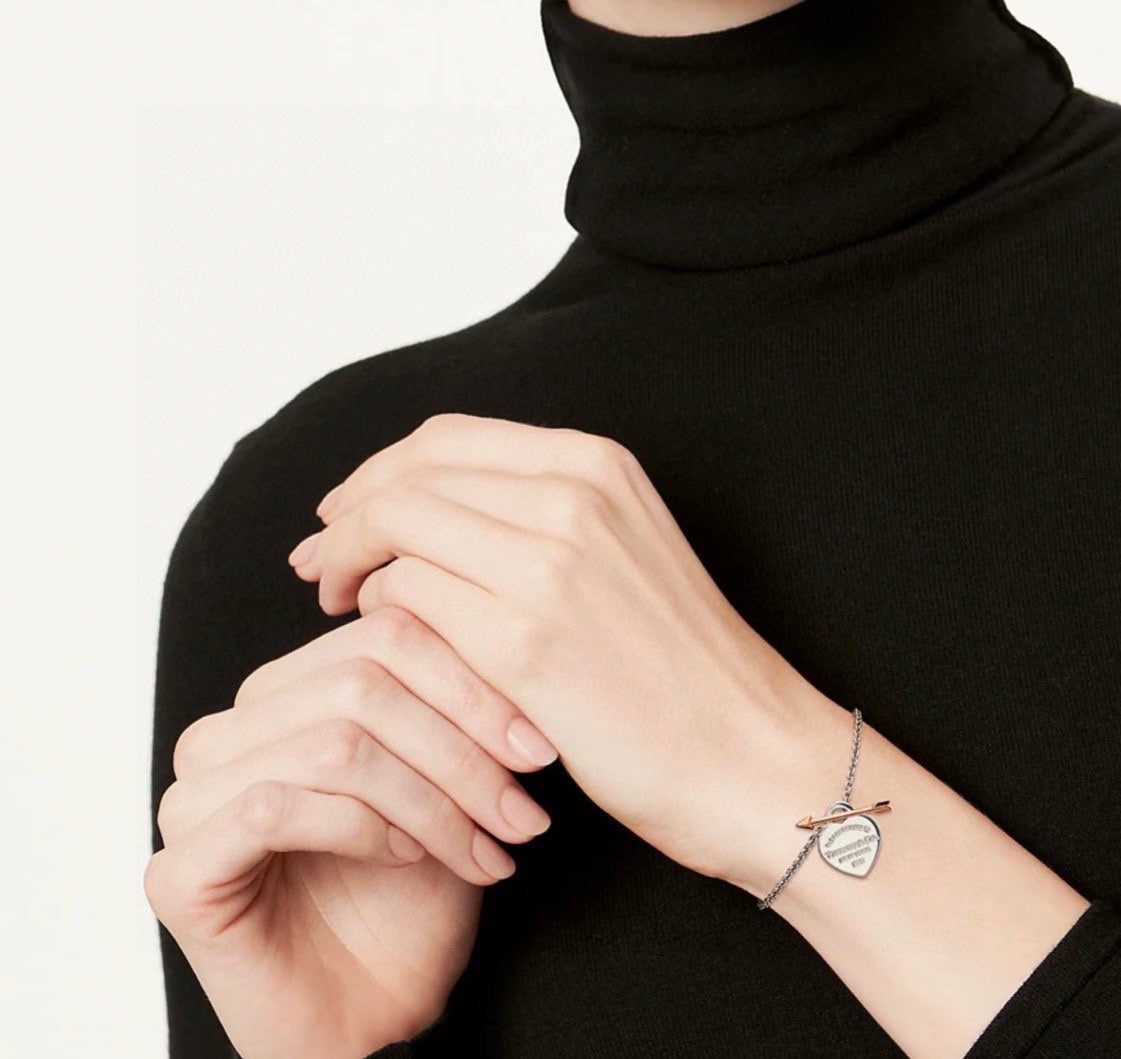 18K Tiffany Return to Lovestruck Heart Tag Bracelet