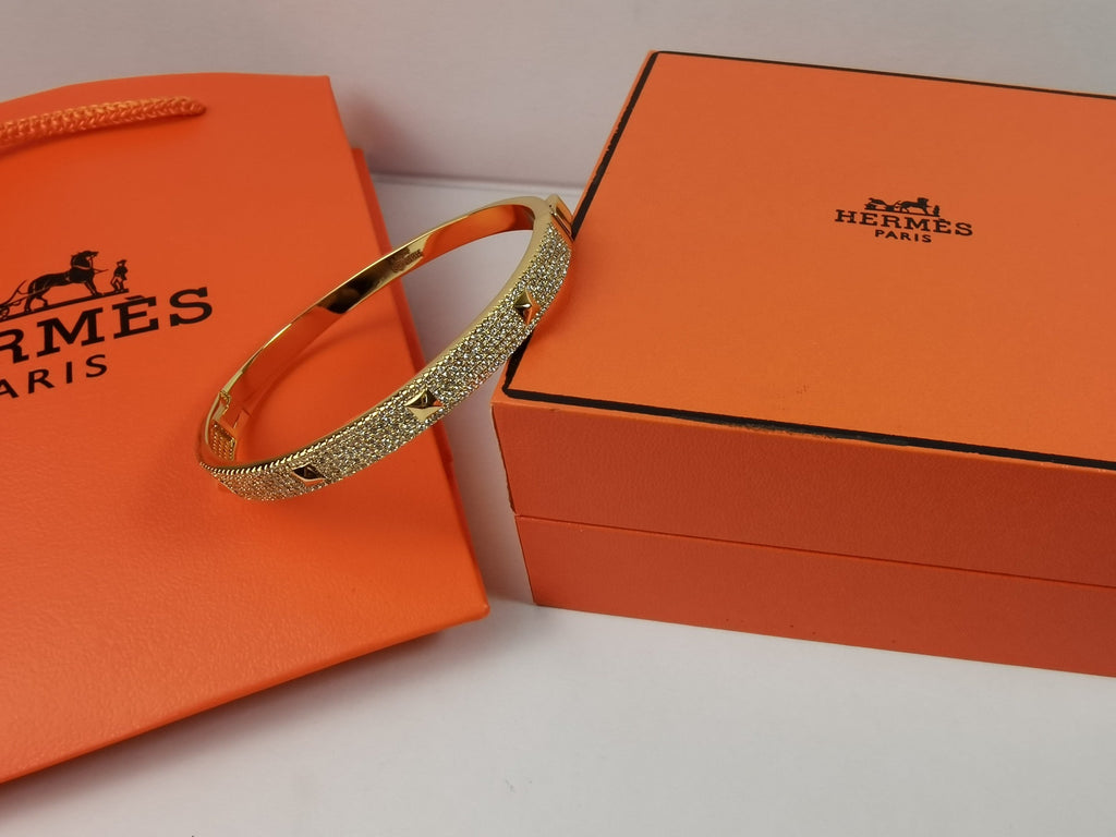 18K Hermes Collier De Chien Diamond Bracelet