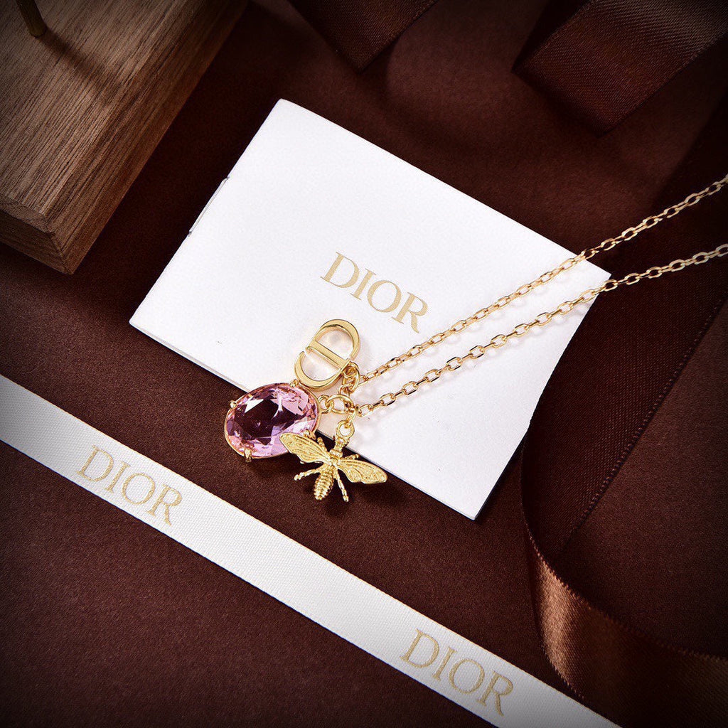18K Dior Petit Pink Crystal Necklace