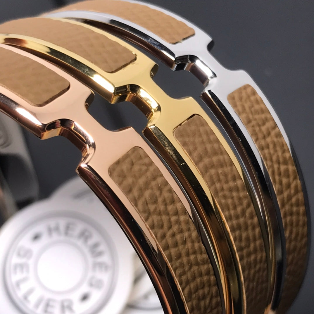 18K Hermes Olympe Brown Bracelet