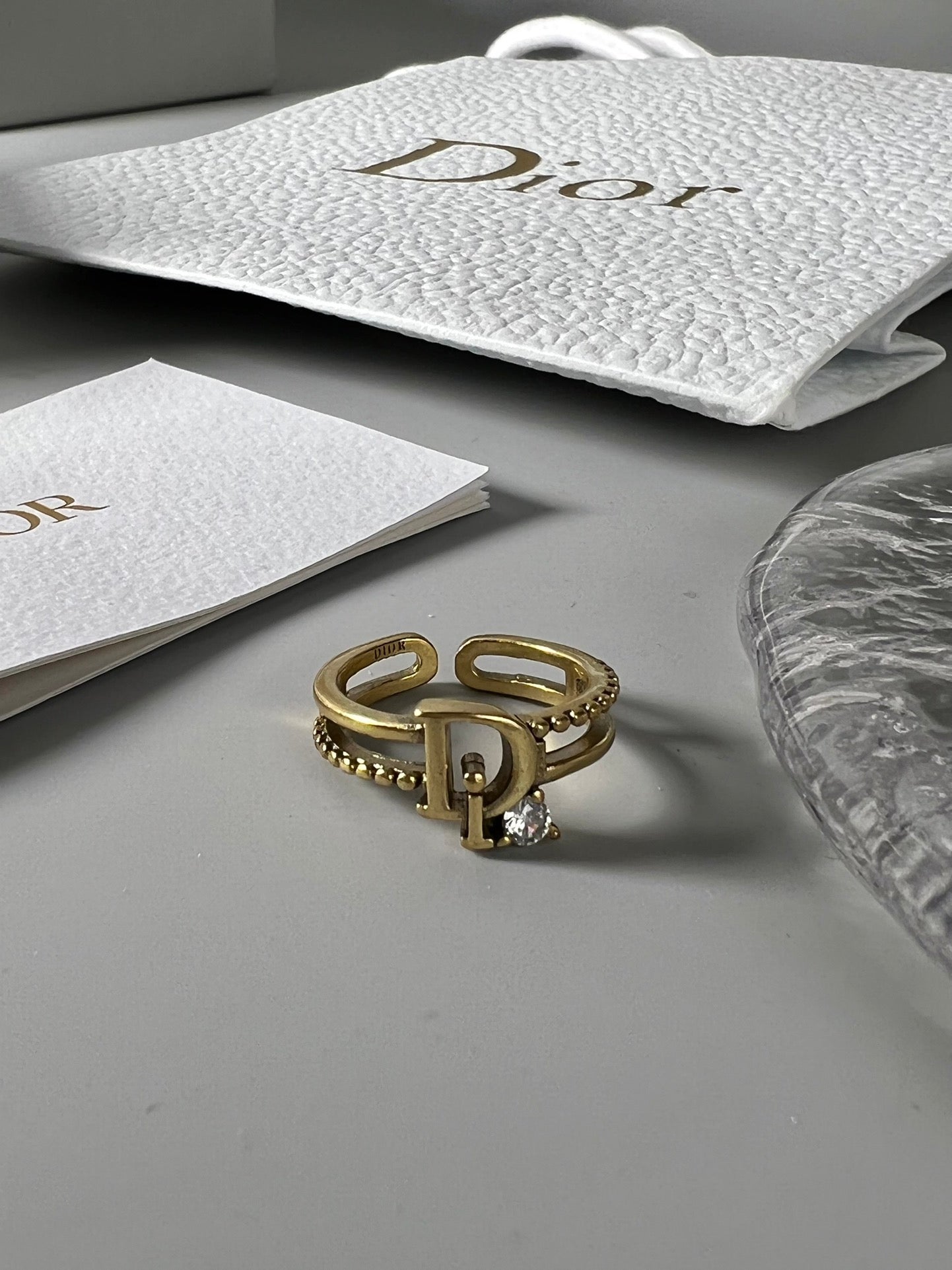 18K Dior Crystal Ring