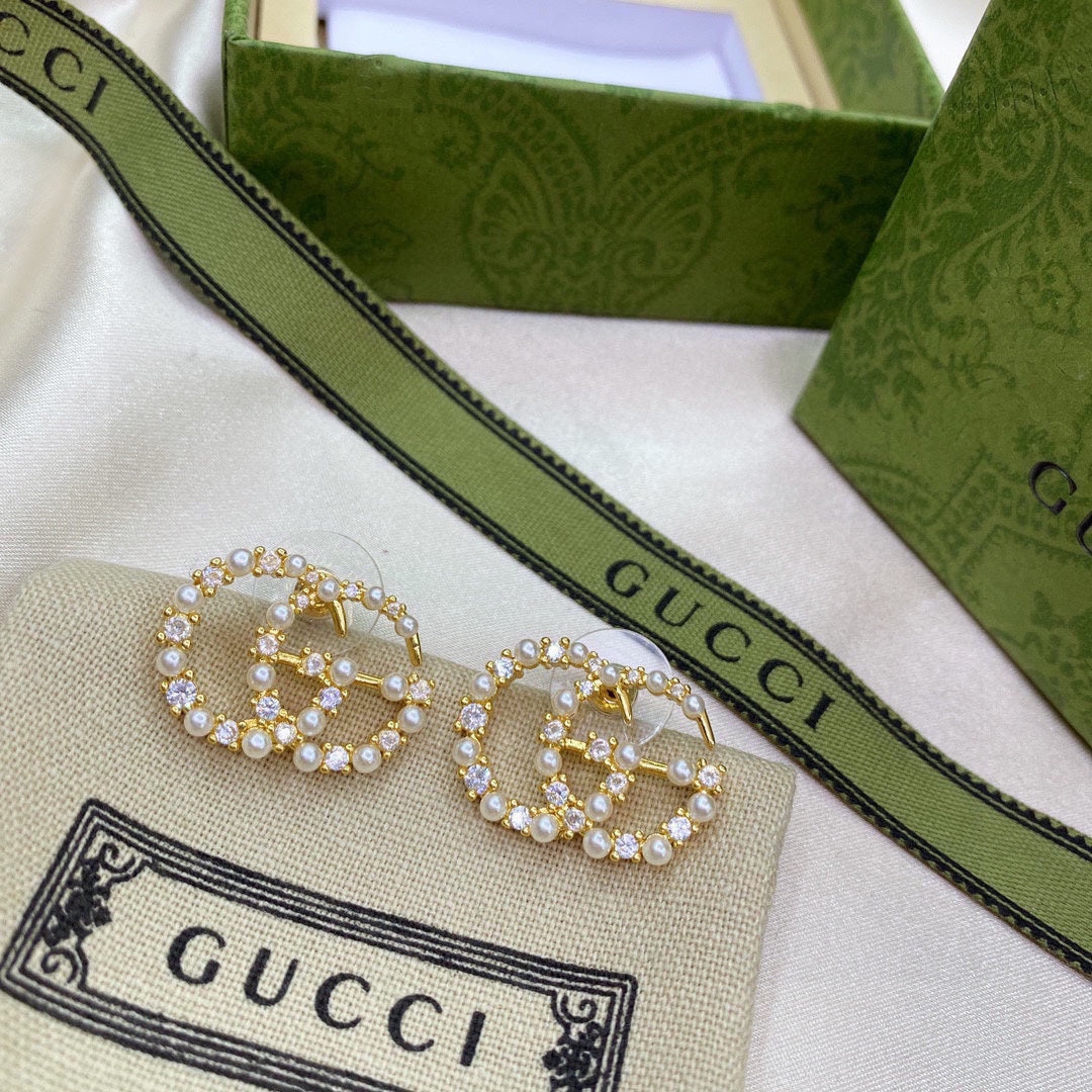 18K Gucci Double Pearls Earrings