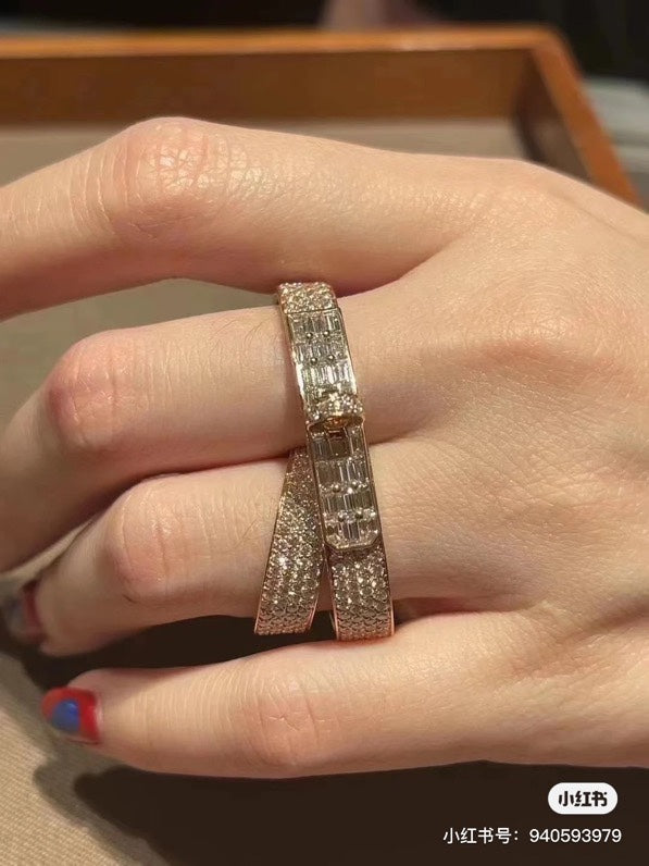18K Hermes Kelly Gavroche Double Ring