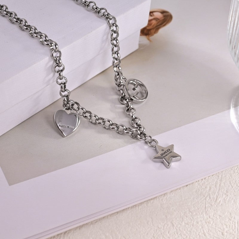 18K Gucci Double Star Chain Necklace