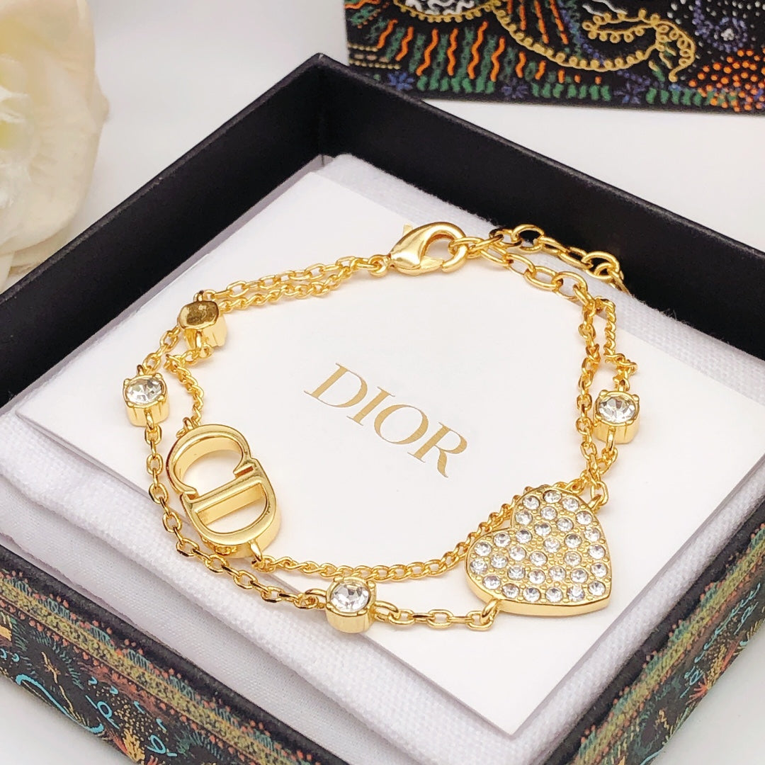18K Dior Petit Heart Diamonds Bracelet