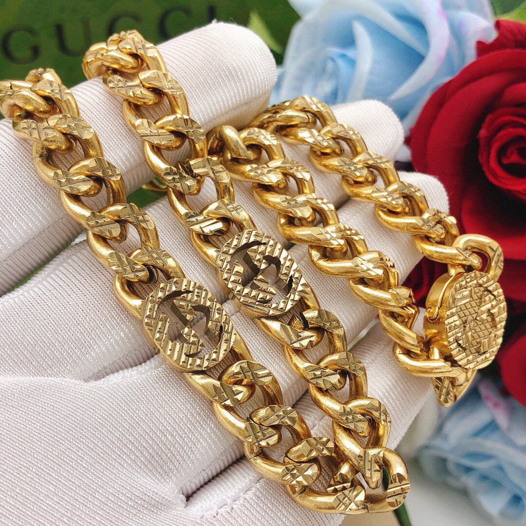 18K Gucci Double Chain Necklace