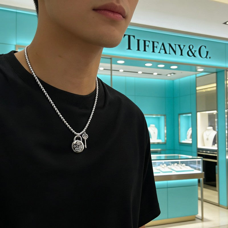 18K Tiffany Return to 1837 Lock Necklace