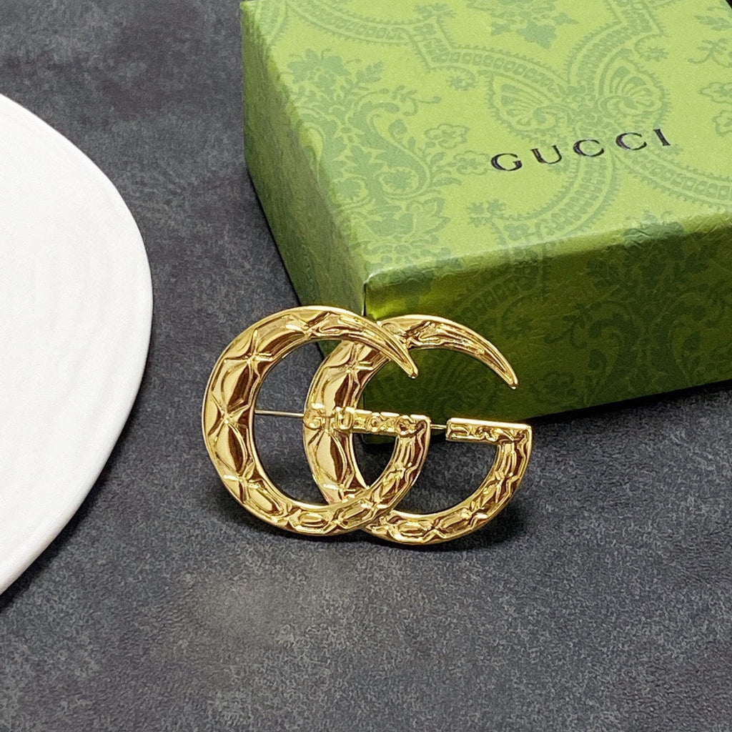 18K Gucci Double Brooch