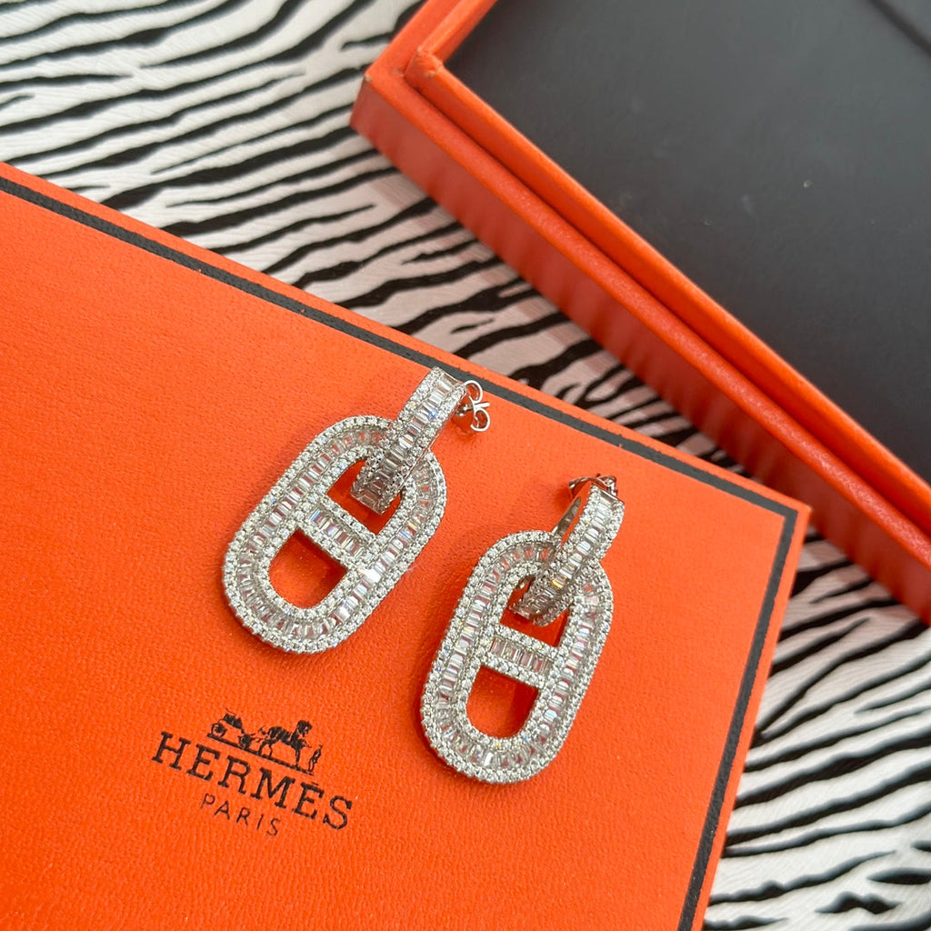 18K Hermes Diamonds Earrings
