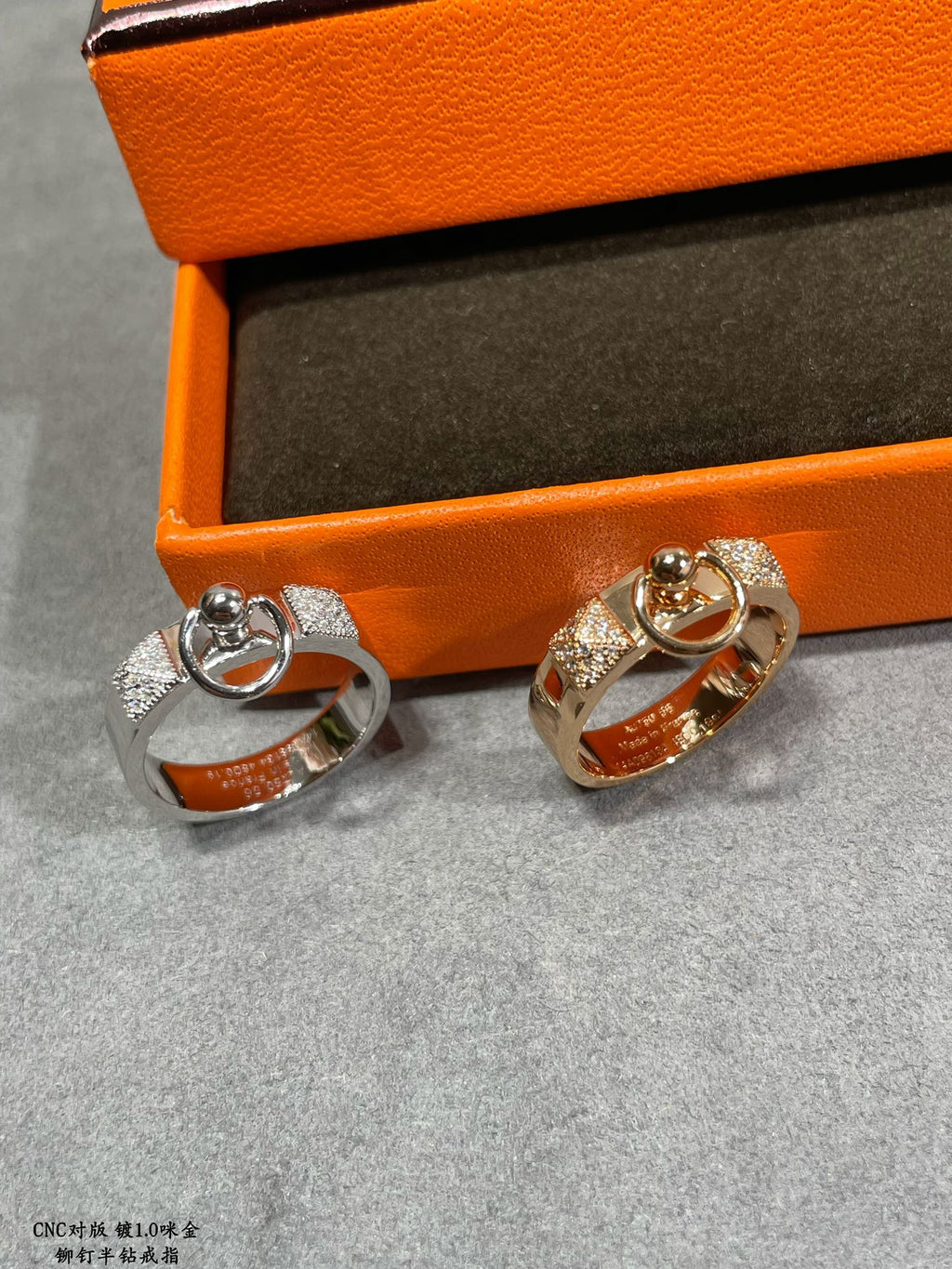18K Hermes Collier De Chien Lock Diamonds Ring