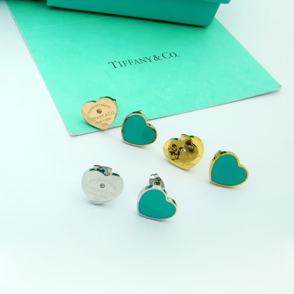 18K Tiffany Return to Blue Heart Earrings