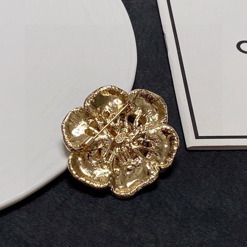 18K Chanel Black Flower Brooch