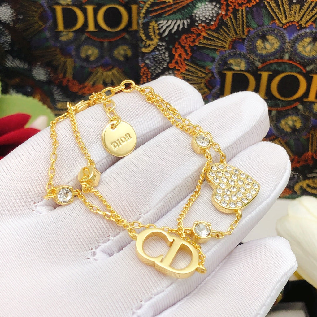 18K Dior Petit Heart Diamonds Bracelet