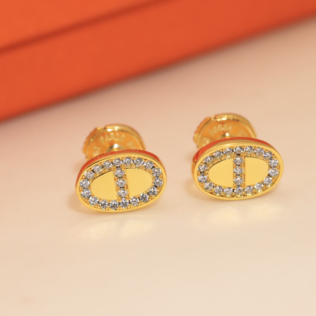 18K Hermes Mini Farandole Diamond Earrings