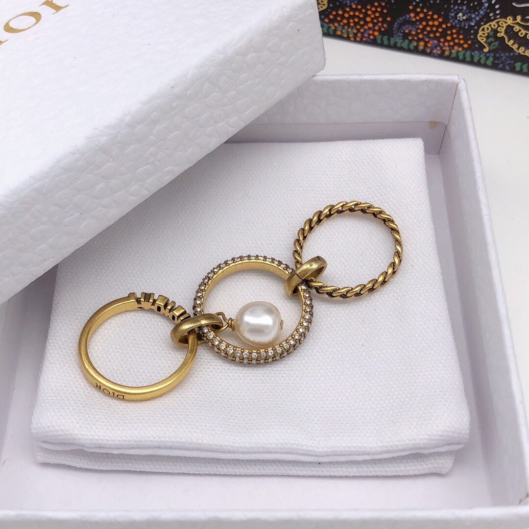 18K Dior Pearl & Crystal J'Adior Ring