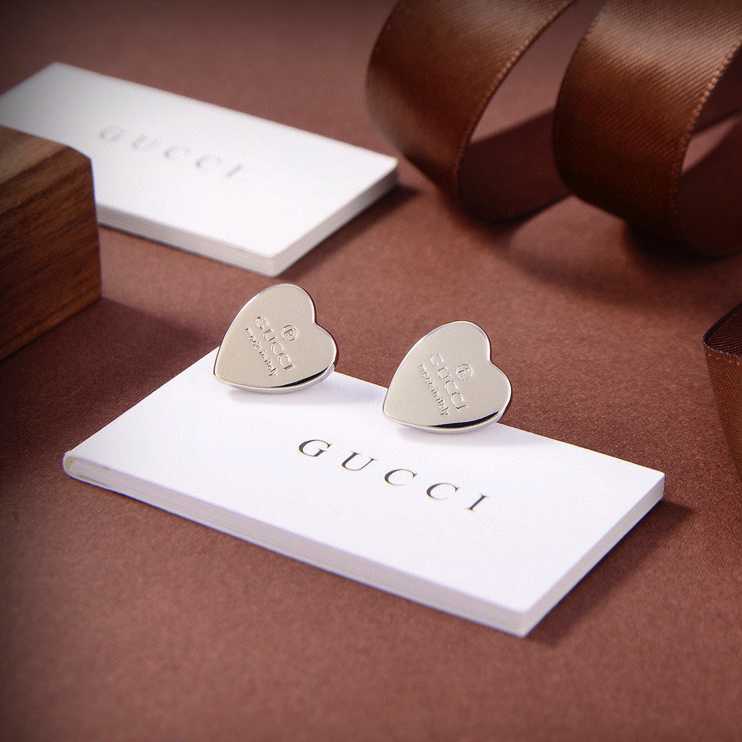 18K Gucci Double Heart Earrings