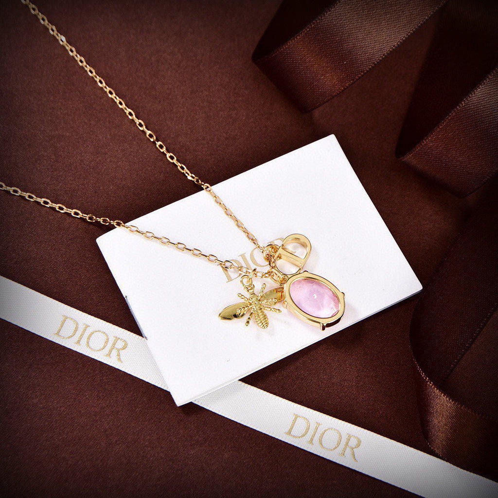 18K Dior Petit Pink Crystal Necklace