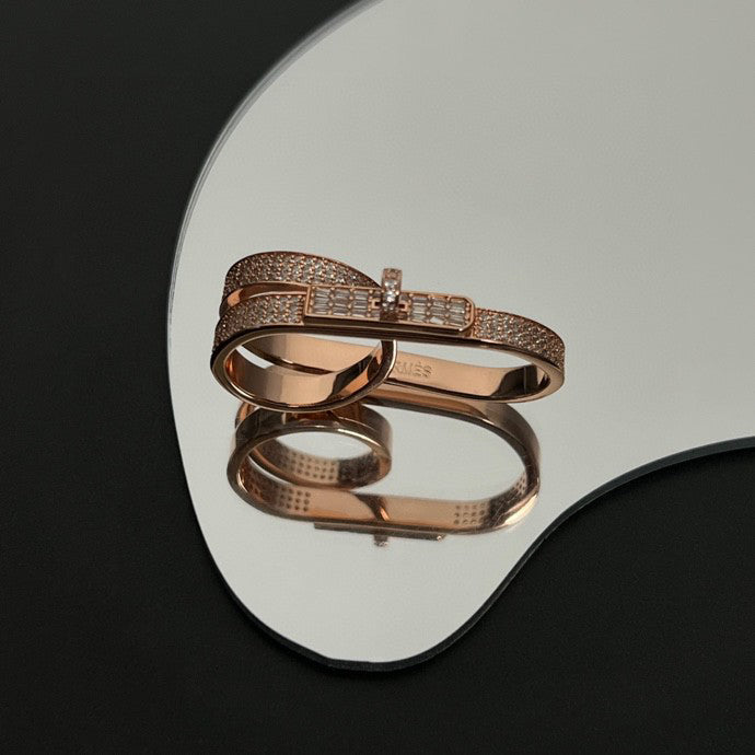 18K Hermes Kelly Gavroche Double Ring
