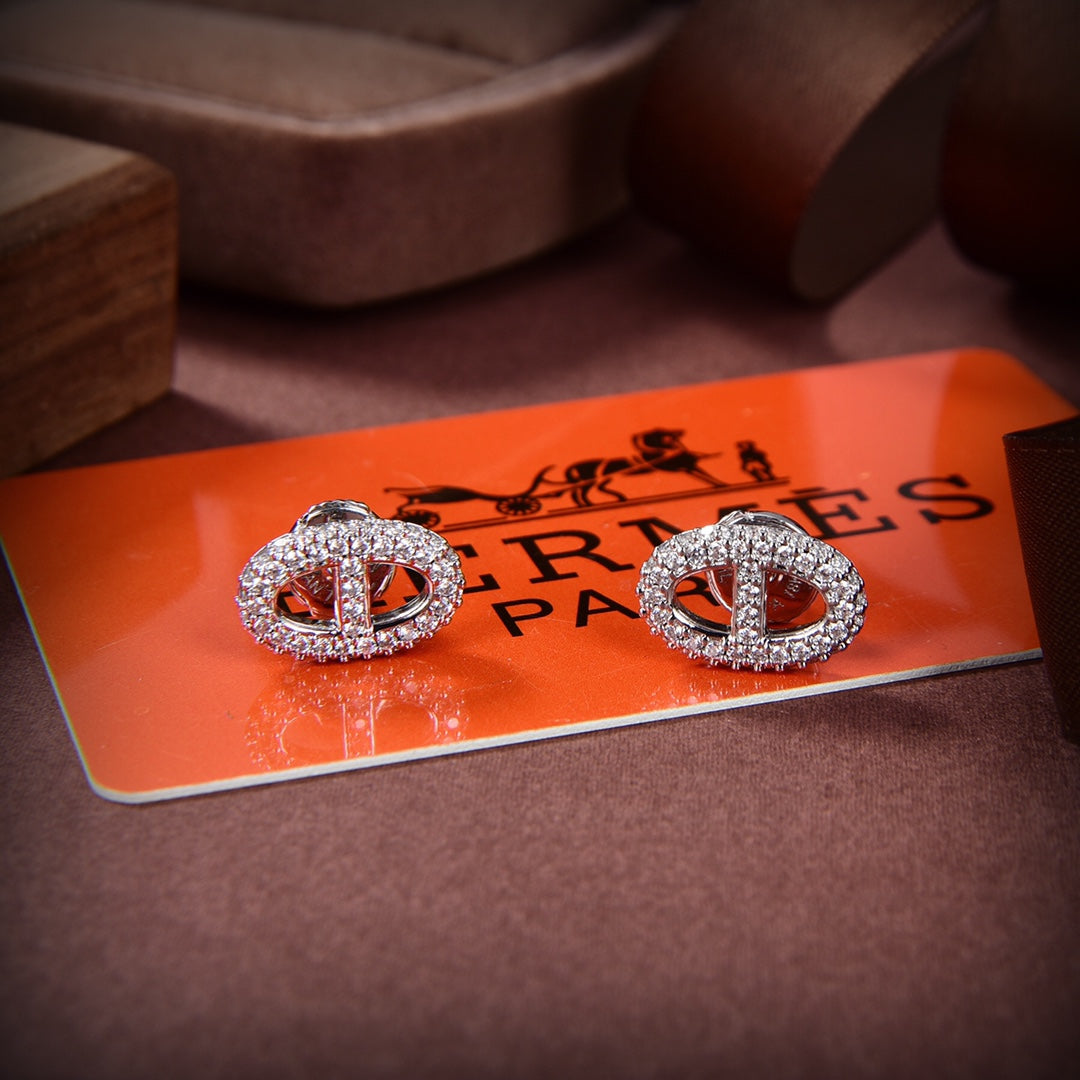 18K Hermes Farandole Diamond Earrings