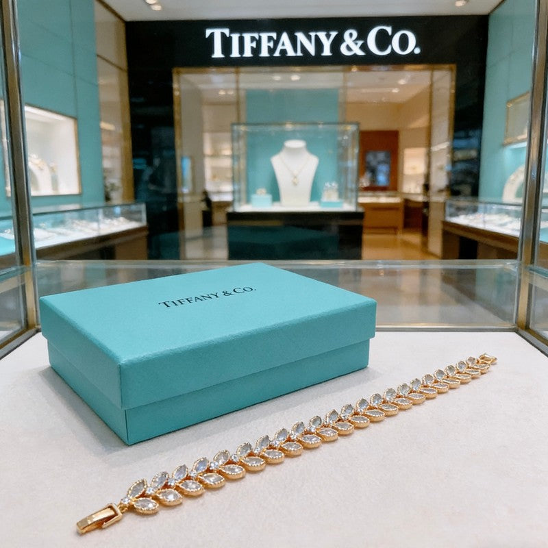 18K Tiffany Return to Crystal Rose Gold Bracelet