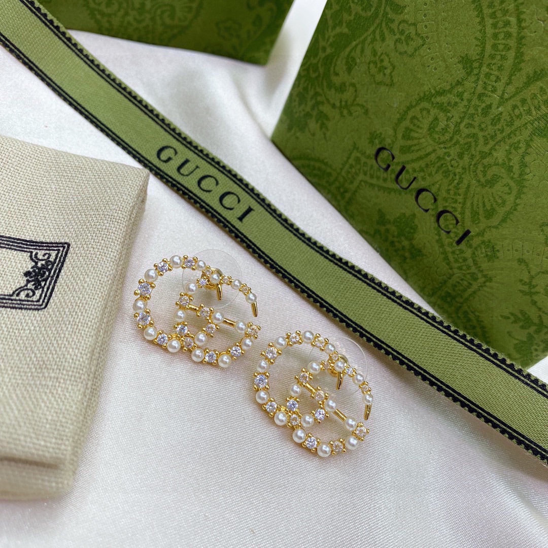 18K Gucci Double Pearls Earrings