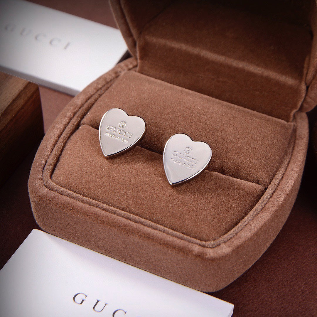 18K Gucci Double Heart Earrings