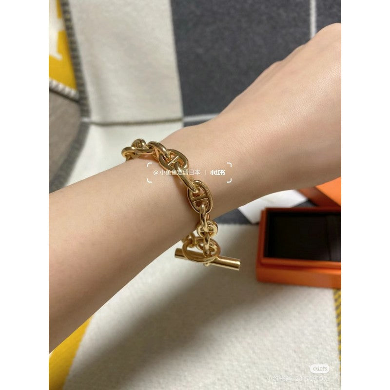 18K Hermes Cha?ne D'ancre Encha?n ̈¦e Bracelet