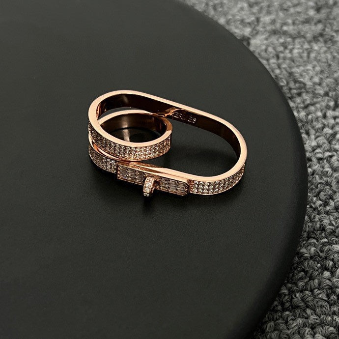 18K Hermes Kelly Gavroche Double Ring