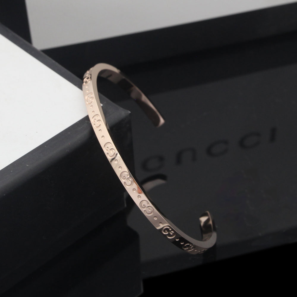 18K Gucci Double Icon Open Cuff Bracelet